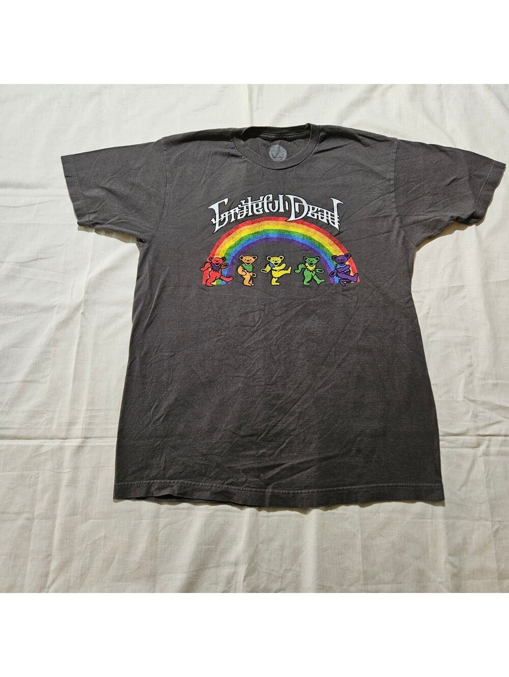 Grateful Dead Rainbow Dancing Bears Graphic T-Shirt Gray Large
